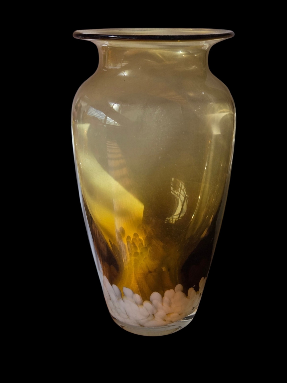 Mid-century Tarnowiec Amber Blown Glass Vase